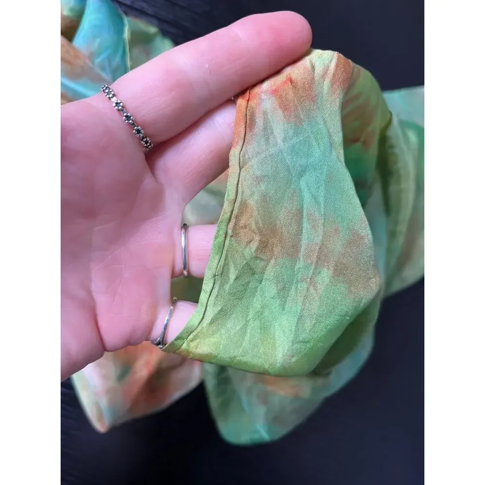 Handmade Vibrant Tie-Dyed Silk Scarf